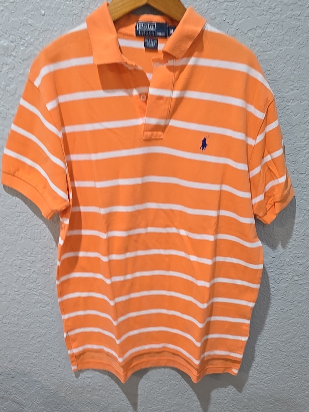 Polo by Ralph Lauren Orange & White Striped Polo Shirt